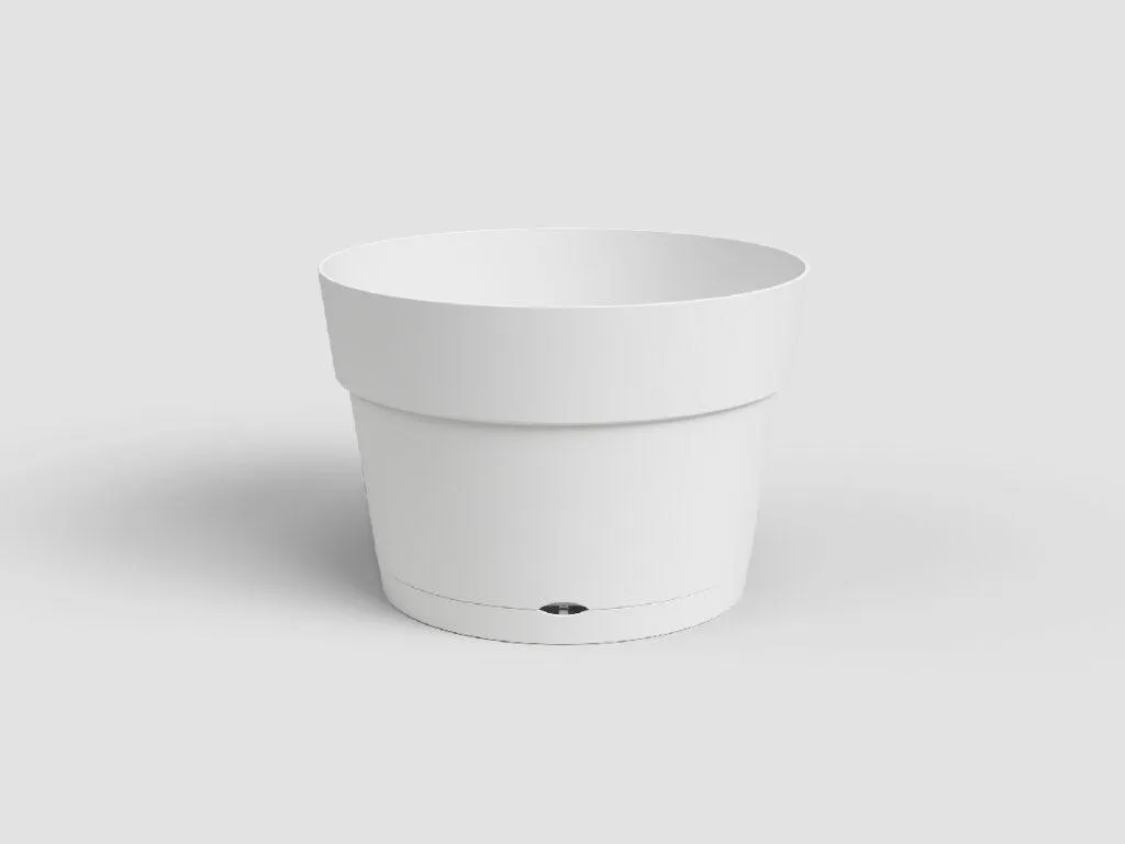 Artevasi Capri Large Pot de Fleurs Blanc 50cm avec Réservoir d'Eau Intégré