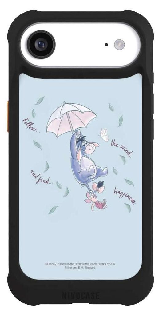 NIVOCASE Hülle für Apple iPhone Air Stoßfeste Handyhülle NIVOmax Case Schwarz Disney Offizielles Lizenzprodukt Winnie Puuh I-Aah