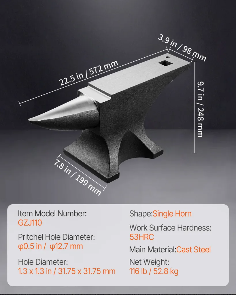 Enclume en acier stable de 50 kg pour éliminer les vibrations de forge - 7
