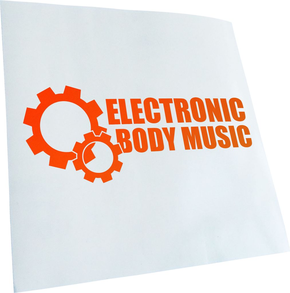Kiwistar - Autoaufkleber - Elektronic Body Music - EBM Zahnrad Heckscheibenaufkleber - Aufkleber für Auto Kfz Fahrrad, LKW, Truck Mofa
