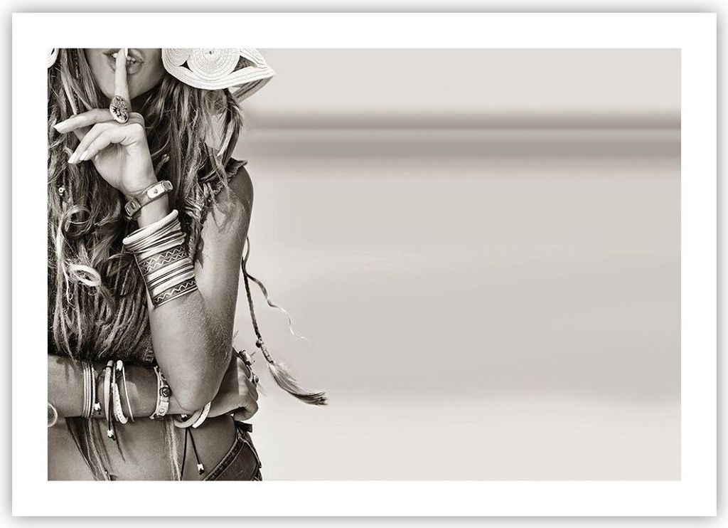 Poster - Poster ohne Rahmen - Frau Armband Jahrgang - 70x50 cm - Wand Bild - Wanddeko - Wandbilder - Kunstposter - Wandposter - Bilder - Kunstdruck...