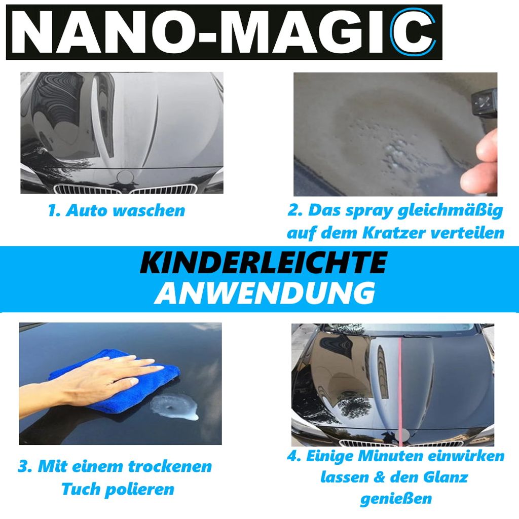 6 Stück Auto kratzer Entferner Magic Polier Nano Reparatur Tuch