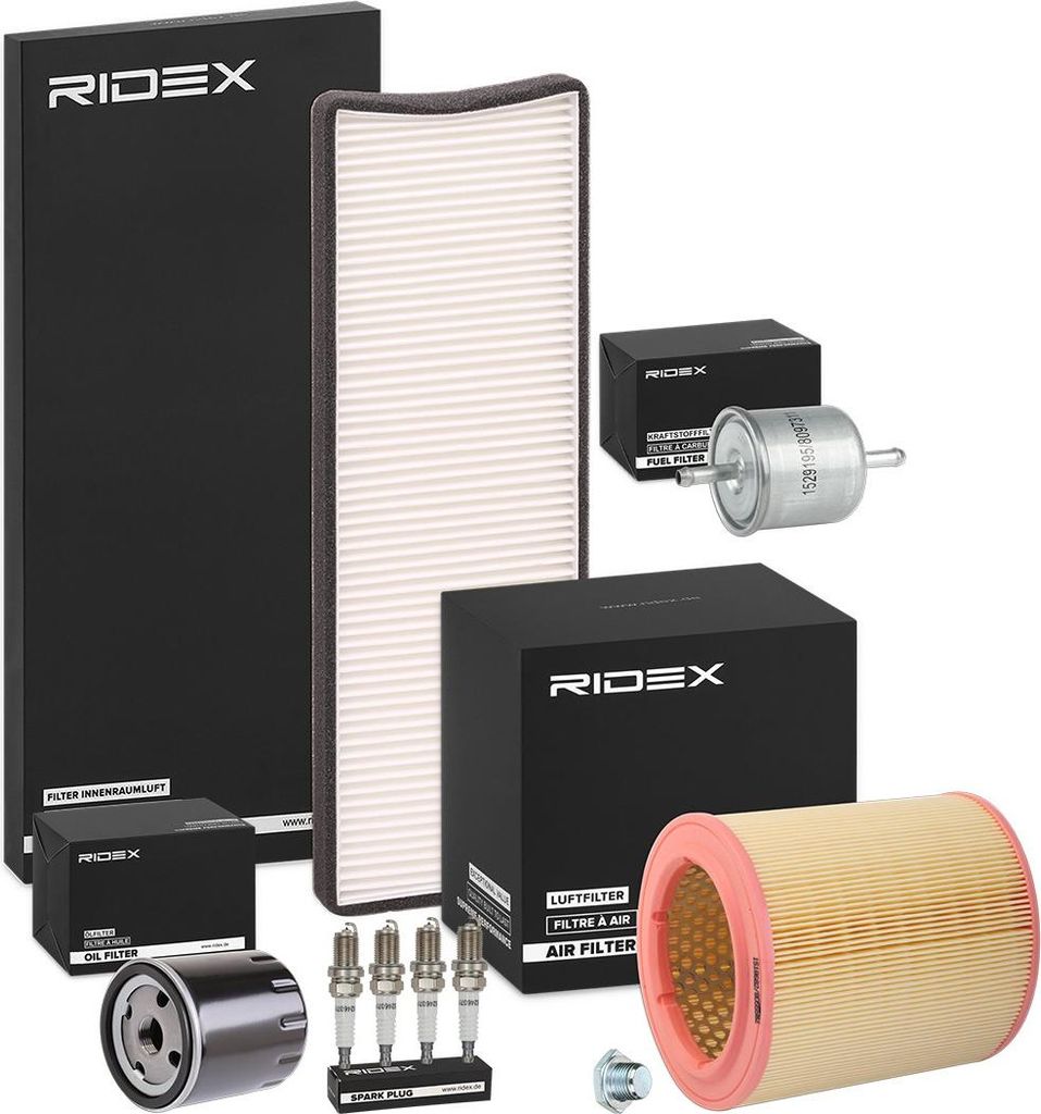 RIDEX Inspektionspaket Filterset passend für PEUGEOT 306 Schrägheck (7A, 7C, N3, N5) 306 Cabriolet (7D, N3, N5) 306 Break (7E, N3, N5) 306