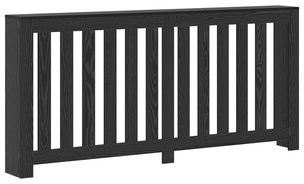 vidaXL Kryt radiátora čierny dubový vzhľad 175 x 20 x 82 cm Obrázok produktu 