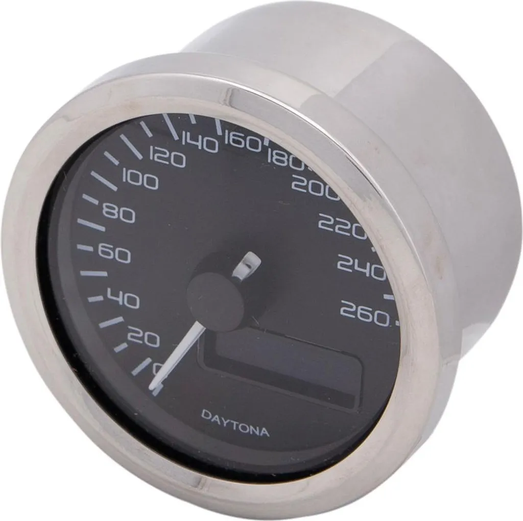 Compteur de vitesse Daytona Velona 60 260 km/h - Noir et Polished
