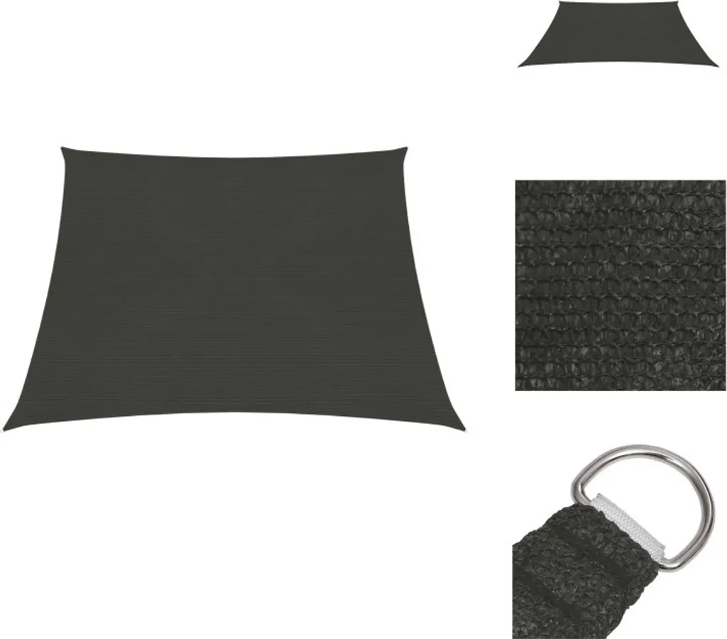 vidaXL Tenda da sole 160 g/m² antracite 4/5x3 m HDPEE - Ombrelloni e tende da sole