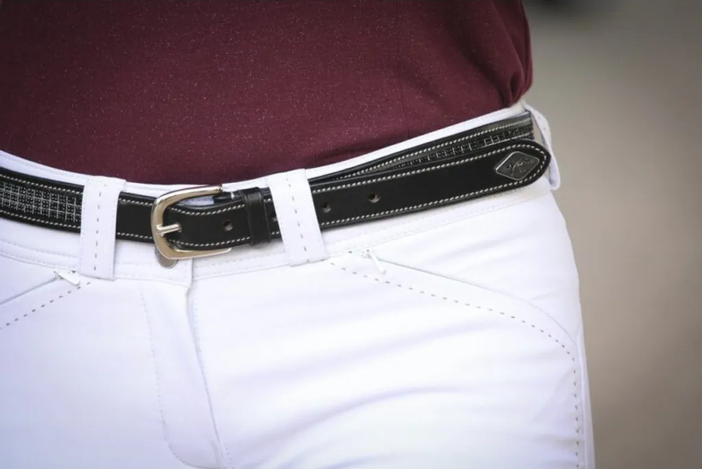 Ceinture Cuir Emma Penelope Noire 90cm - Maintien et Confort en Selle