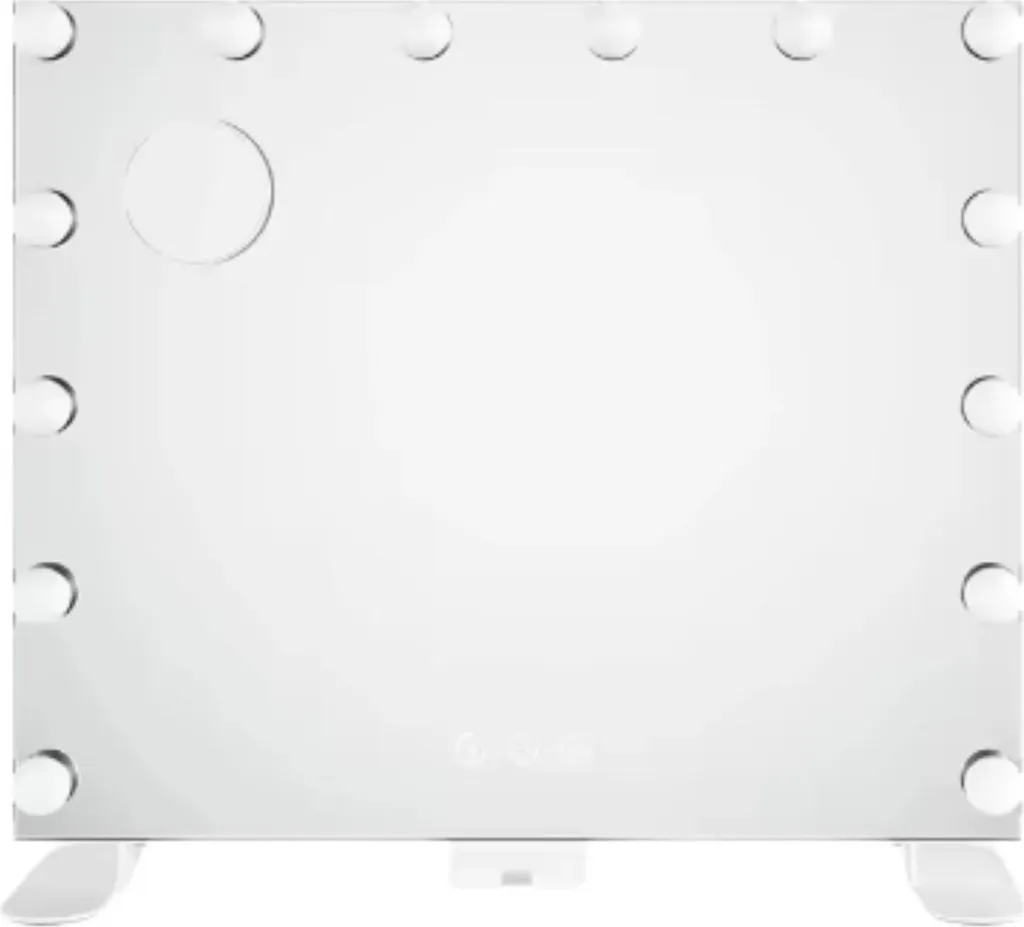 Miroir Hollywood Fioren Blanc - 14 Ampoules LED Variables - 60 x 50 cm