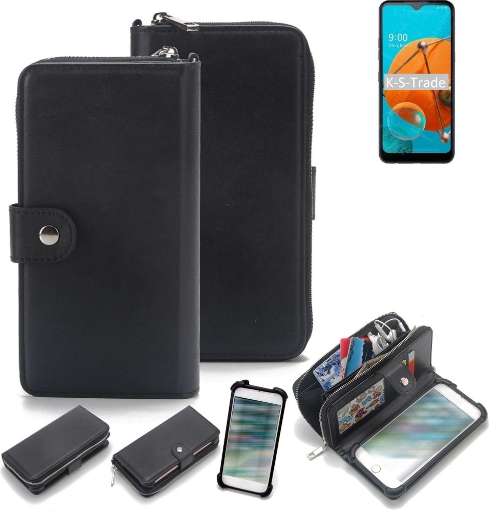 K-S-Trade 2in1 Handyhülle Schutzhülle kompatibel mit LG Electronics K51 & Portemonnee Cover Handy Hülle Case Etui Geldbörse Wallet Bookstyle