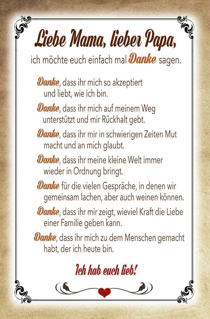 vianmo Holzschild 18x12 cm Mama Papa hab euch lieb danke Familie Freunde