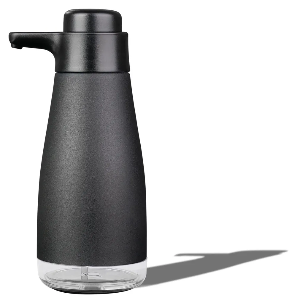 Distributeur savon inox noir 440 ml : fini la rouille et les bouteilles