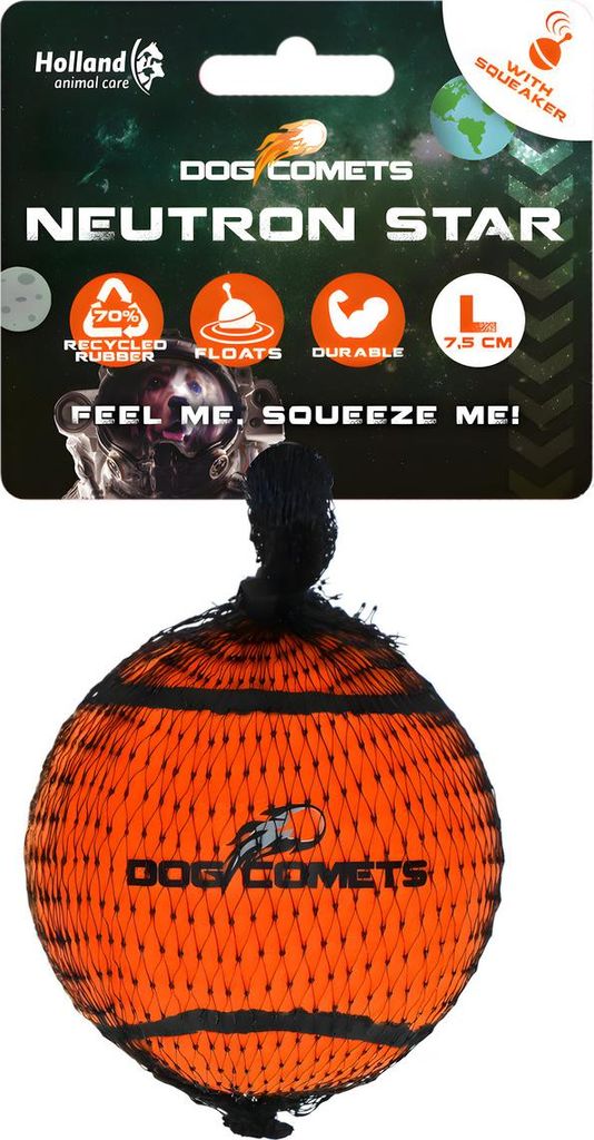 Dog comets Neutron Star Tennisbal met pieper L Oranje 1st