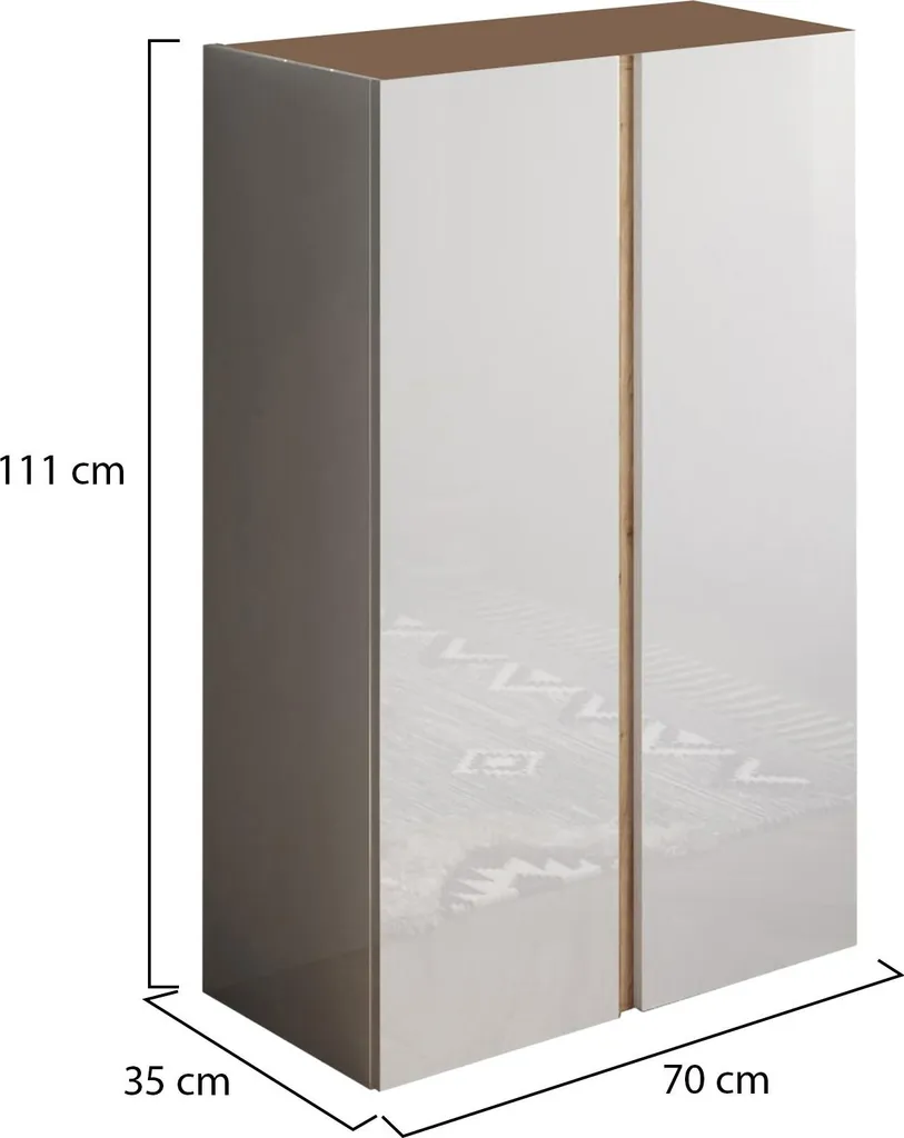 Armoire Compacte 2 Portes : Solution de Rangement Gain de Place Blanc