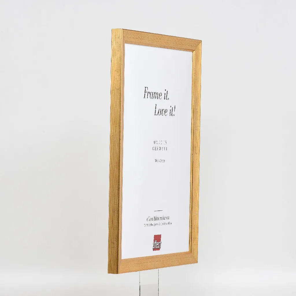 ByMoris Cornice 30x40 Cm In Legno MDF Colore Oro Sfumato - Vetro Acrilico Antiriflesso, Made In Germany, Larghezza 35 Mm