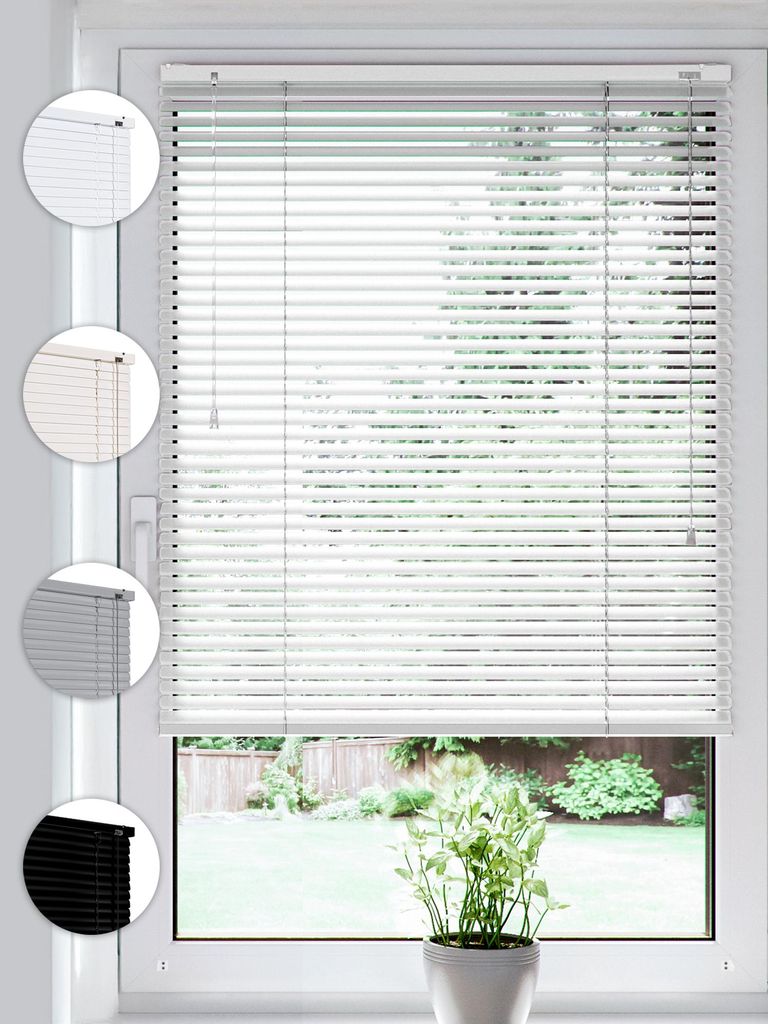 SONELLO Aluminium Jalousie 100cm x 175cm Weiß Alu Jalousie Klemmfix ohne Bohren Sichtschutz Blendschutz Lichtschutz Sonnenschutz für Fenster und ...