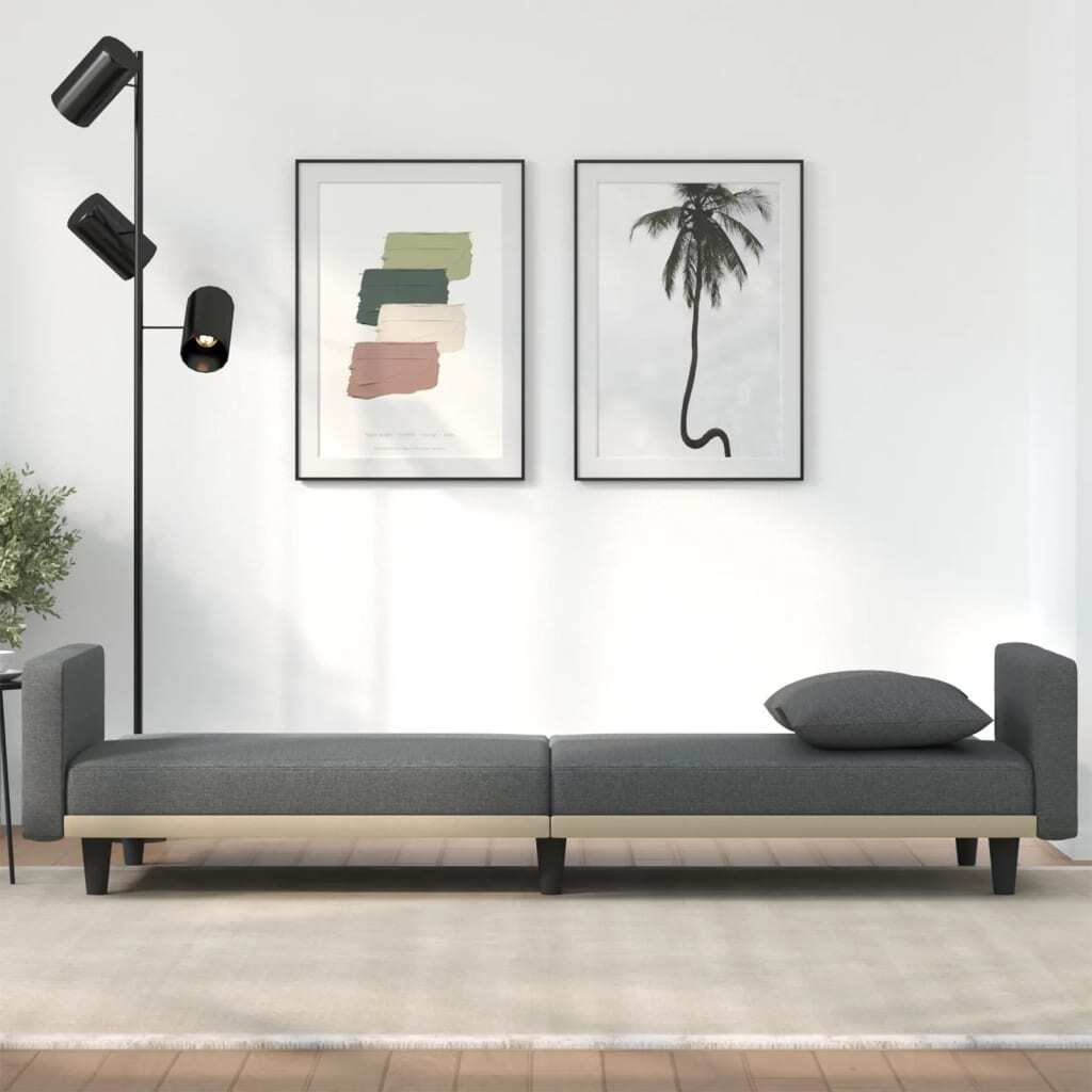 "Winterschlussverkauf "Schlafsofa - CLORIS - Bettsofa eleganten Design - mit Kissen Dunkelgrau Stoff - 220 x 89 x 70 cm - DEMöbel2331883