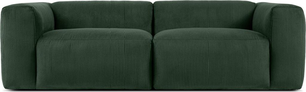 KONSIMO 2,5-Sitzer-Sofa mit extrem weicher und bequemer Sitzfläche "BUFFO", dunkelgrün, Kordstoff, Modern ,250x73x96 cm
