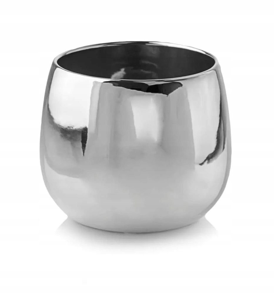 Keramik-Blumentopf-Abdeckung, silber, rund, 15 cm