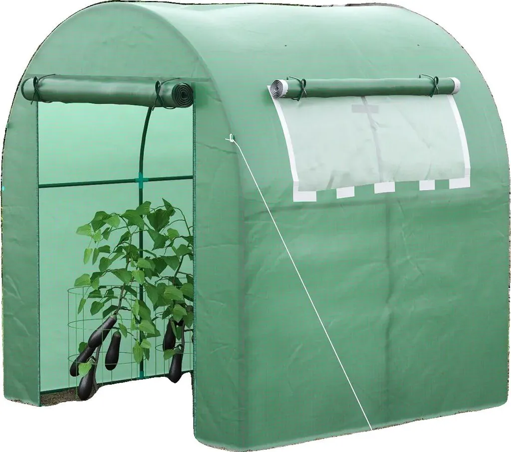 Serre de jardin 180x180x200 cm avec armature métallique robuste et porte