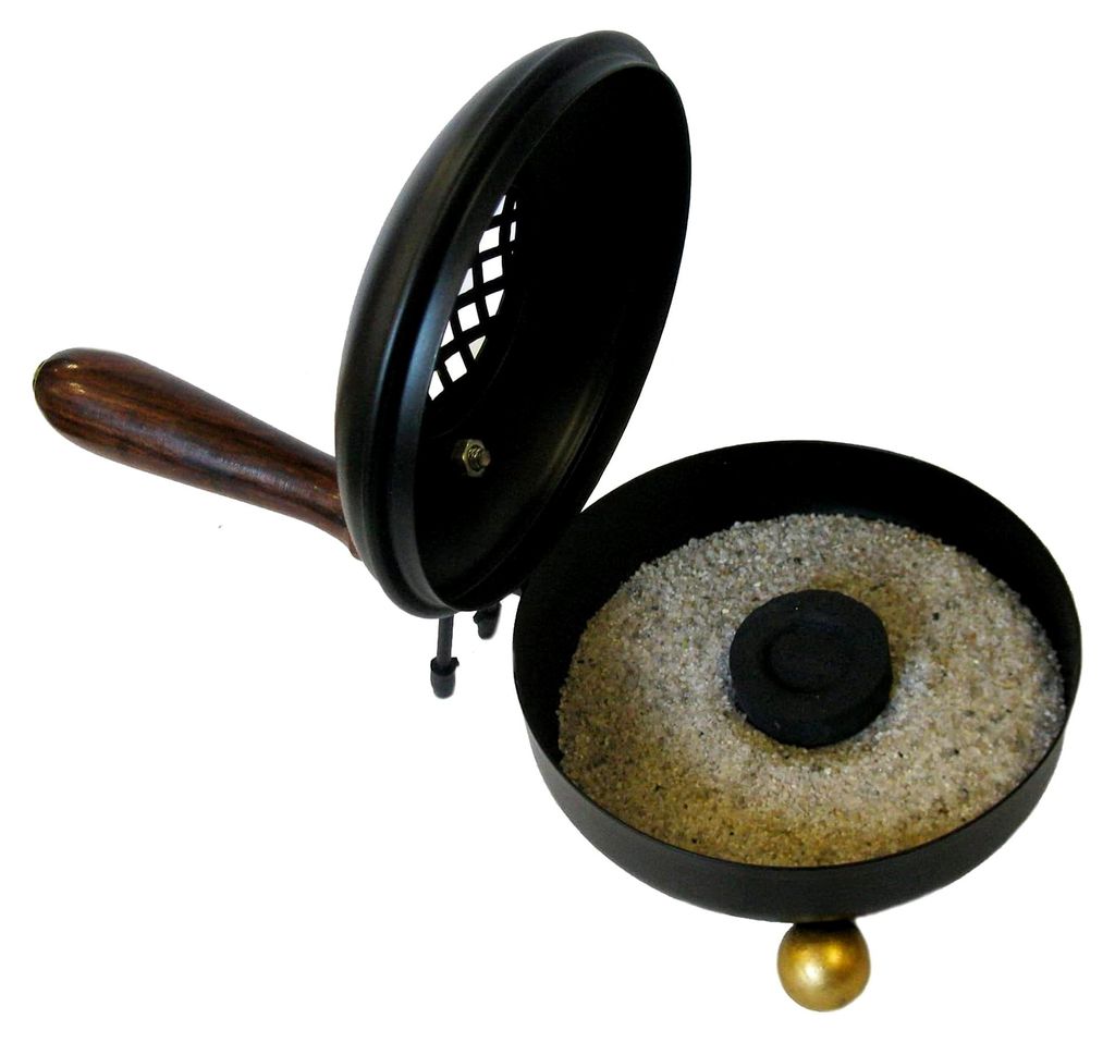 Räucherpfanne mit 26 cm und Griff, 7-teiliges Set zum Räuchern für Räucherwerk, Räuchergefäß, Räucherschale, Räucherstövchen und Räucher...