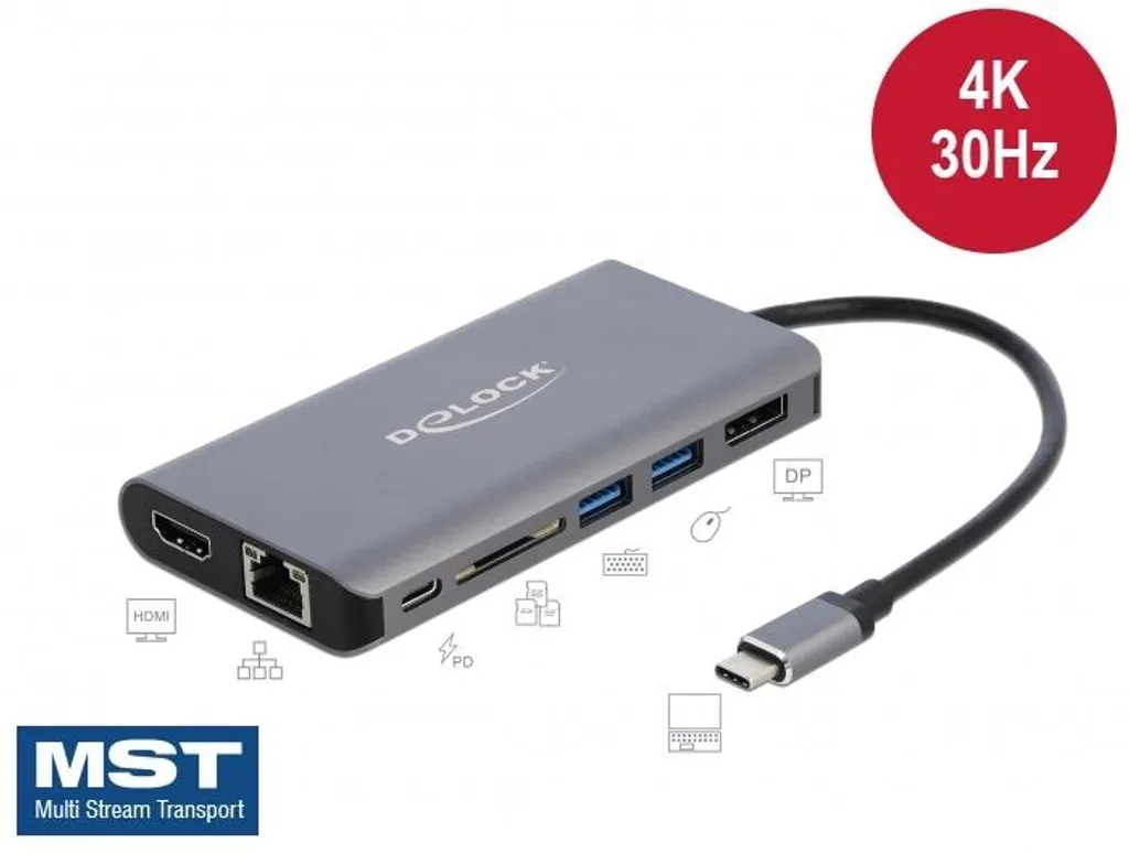 DeLOCK Dockingstation 87683 - Station d'accueil USB-C 4K 60Hz haute qualité