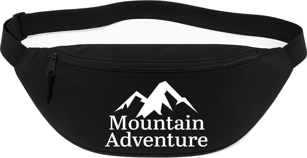 Huuraa Bauchtasche Mountain Adventure Berge 2,5 Liter Black Polyester Crossbody Bag Geschenkidee