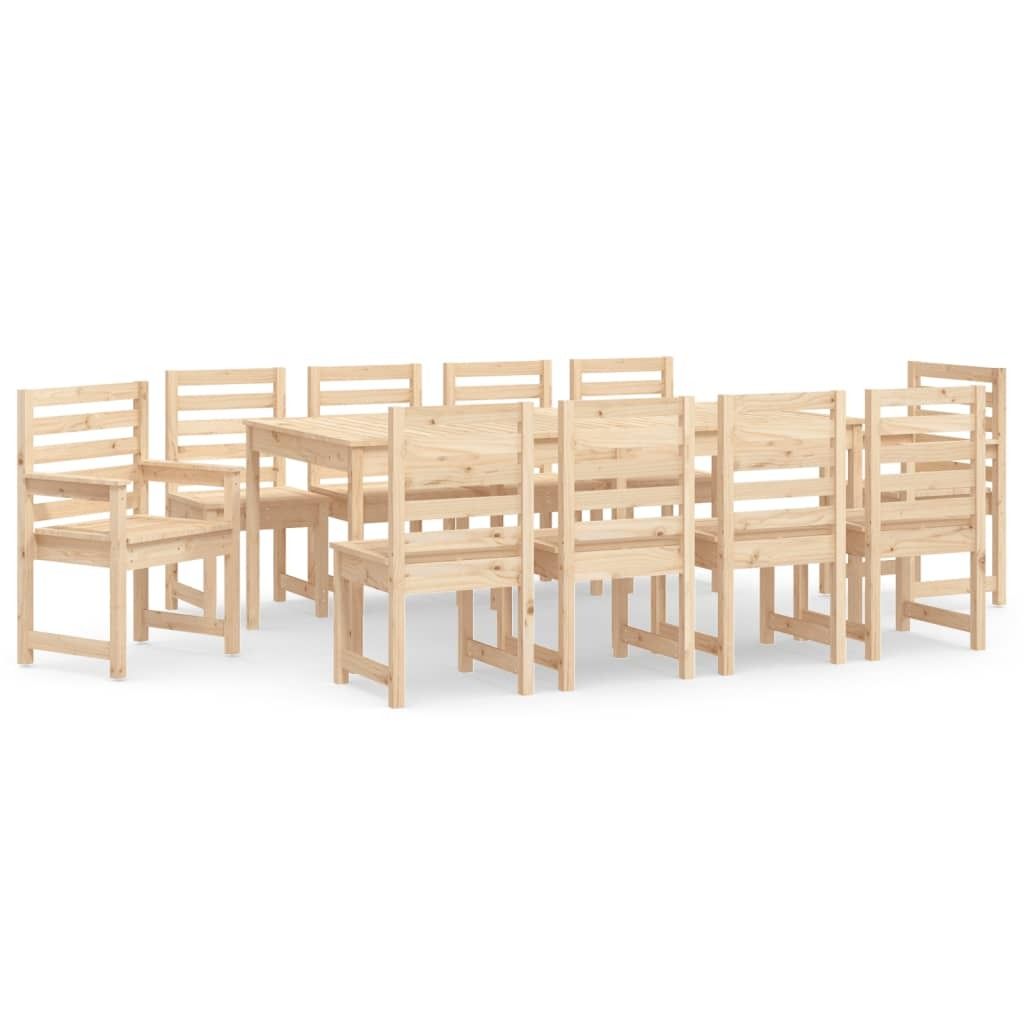 Möbel 11-tlg. Garten-Essgruppe - Tisch und Stühlen - Balkonmöbel Set - Massivholz Kiefer - Gartenmöbelset CLORIS5807457