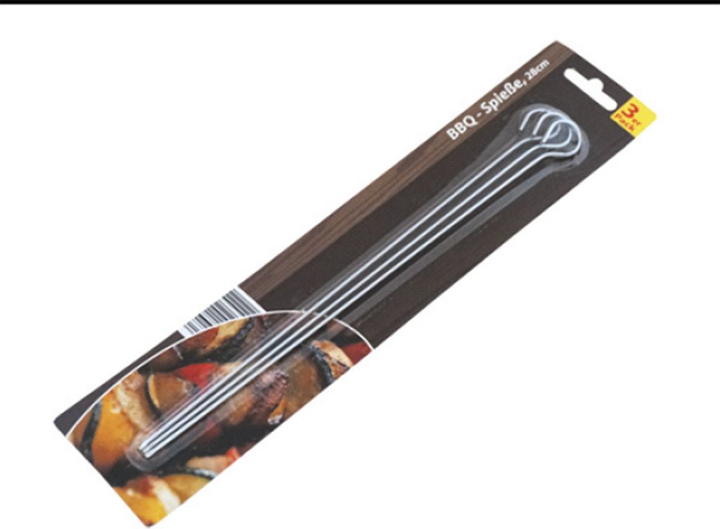 Robuste Grillspieße aus Edelstahl - Perfekt für Fleisch & Gemüse (3 Stück, Silber)