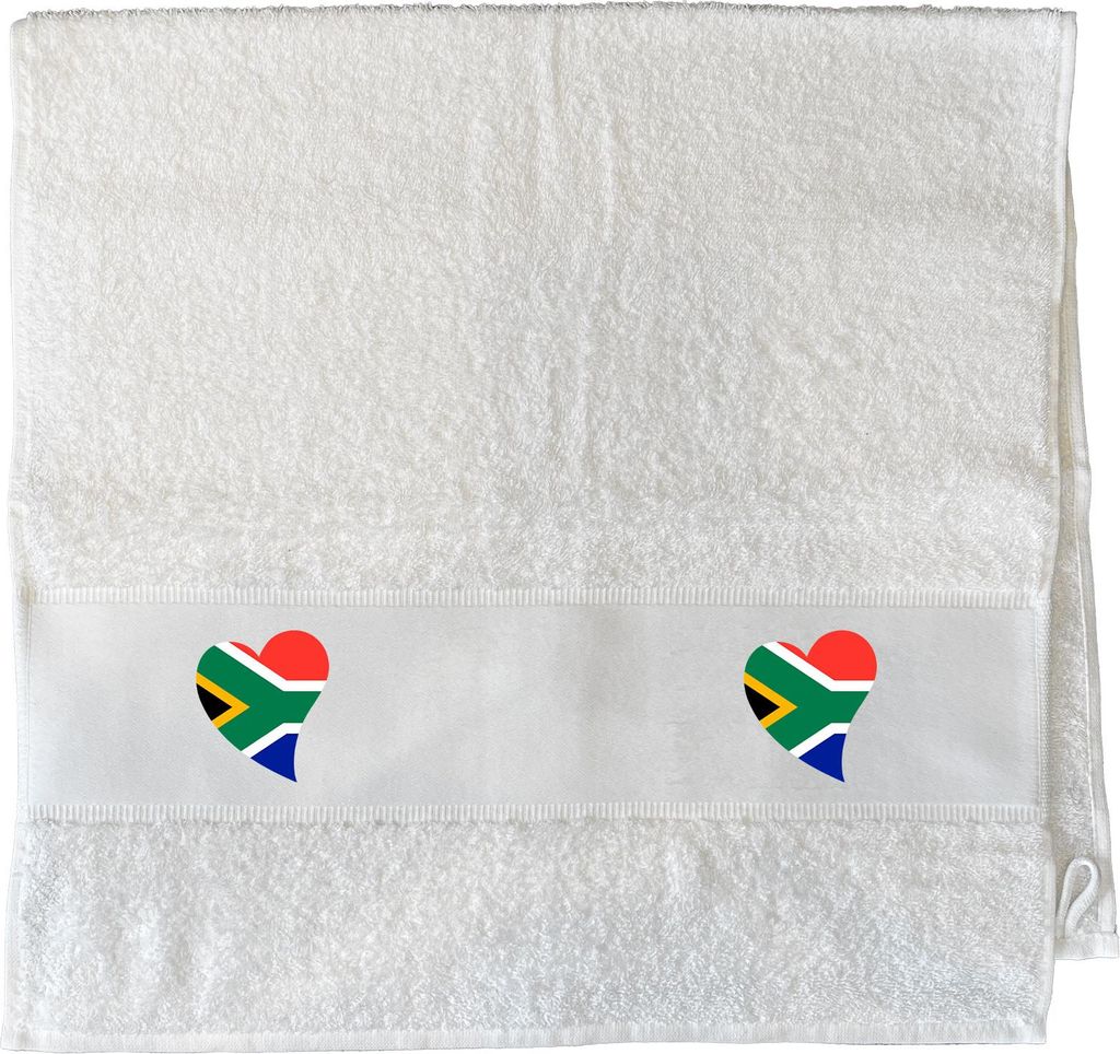 Huuraa Handtuch Südafrika Flagge Herz 50x100cm White Baumwolle Handtuch Geschenkidee