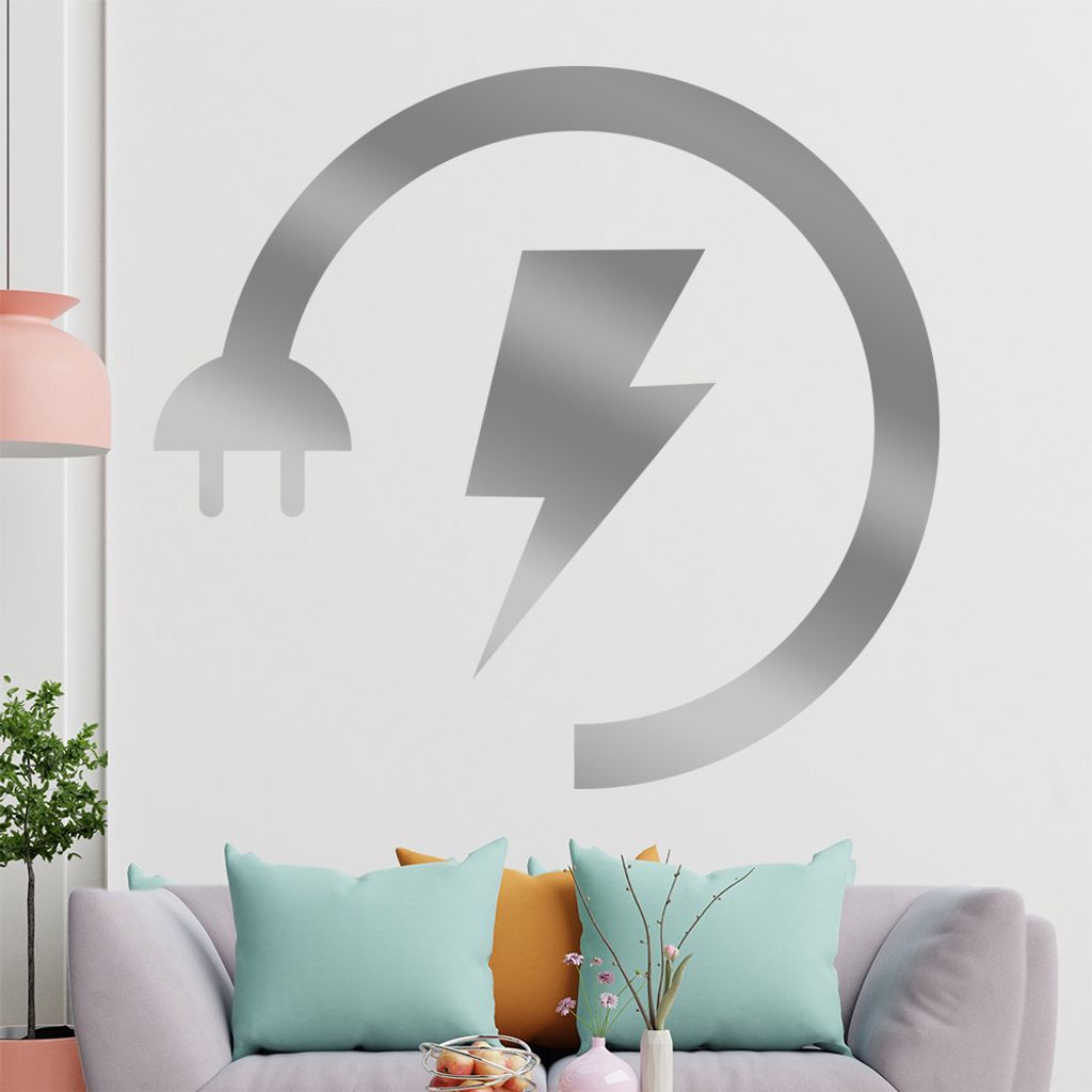 KIWISTAR Energie - Symbol Aufladen Akku Strom Wandtattoo in 6 Größen - Wandaufkleber Wall Sticker - Dekoration, Küche, Wohnzimmer, Schlafzimmer,...