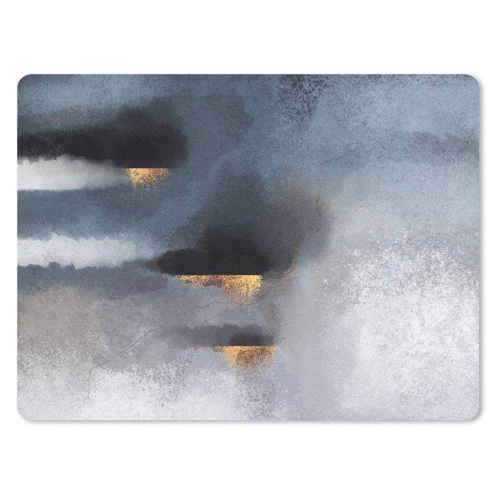 MuchoWow Mauspad Mousepad Wolken - Gold - Abstrakt 40x30 cm - Mousepads - Maus Mat - Pad - Mausunterlage - Anti Rutsch
