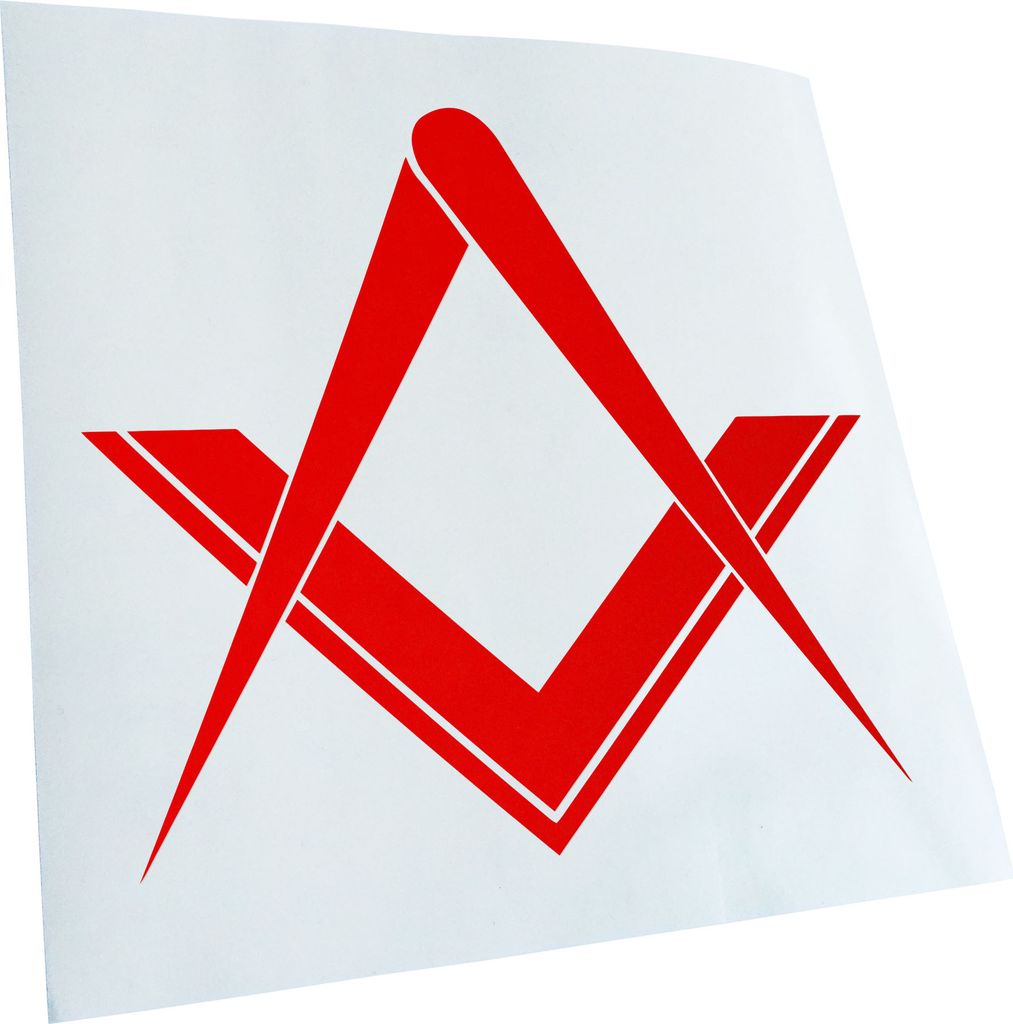Kiwistar - Autoaufkleber - Freimaurerei Zirkel - Rot - 24x22cm - Aufkleber für Auto, Laptop, Fahrrad, LKW, Motorrad mehrfarbig JDM Decal Racing
