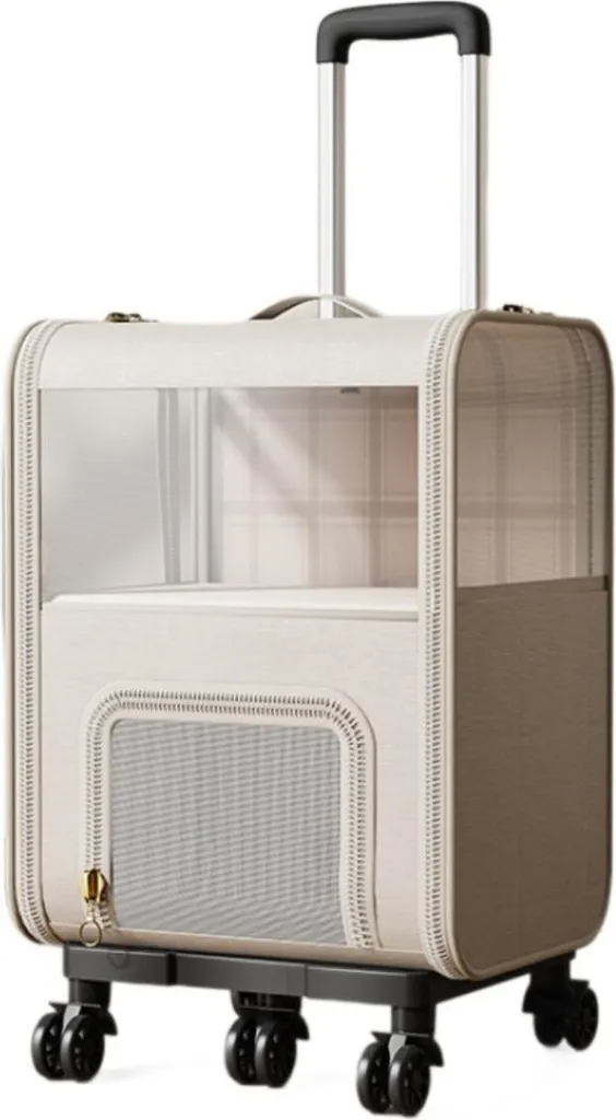 Sac à dos animaux 2-en-1 beige : transportez deux chats sans fatigue
