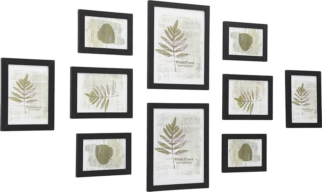 Lot de 10 cadres photo noirs pour harmoniser facilement vos murs vides