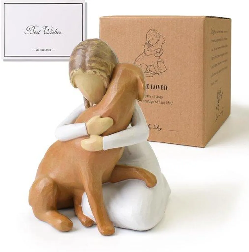 Statuettes de chiens artisanales en résine pour décoration d'intérieur