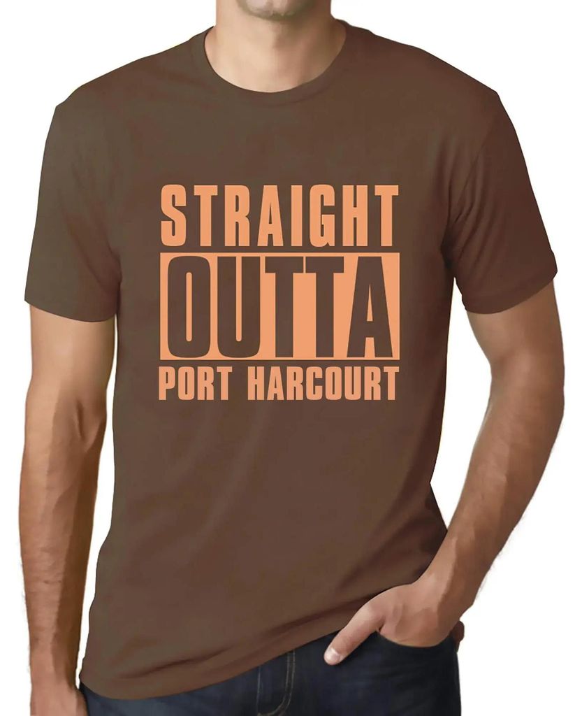 Herren Grafik T-Shirt Direkt aus Port Harcourt – Straight Outta Port Harcourt – Öko-Verantwortlich Vintage Jahrgang Kurzarm Lustige Druck Gebu...