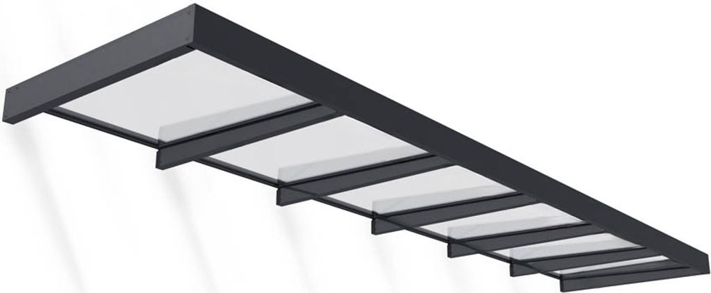 Palram - Canopia Metall Vordach Sophia Clear XL 5714 Anthrazit 565x140x17 cm