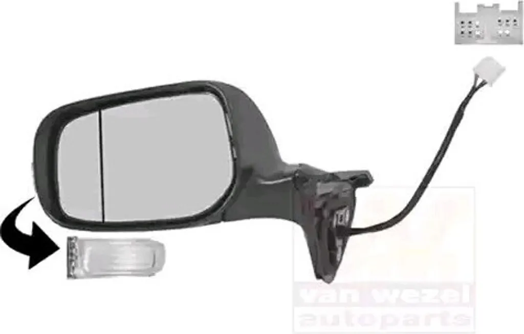 Rétroviseur gauche VAN WEZEL 5406807 pour TOYOTA AURIS chauffant apprêté