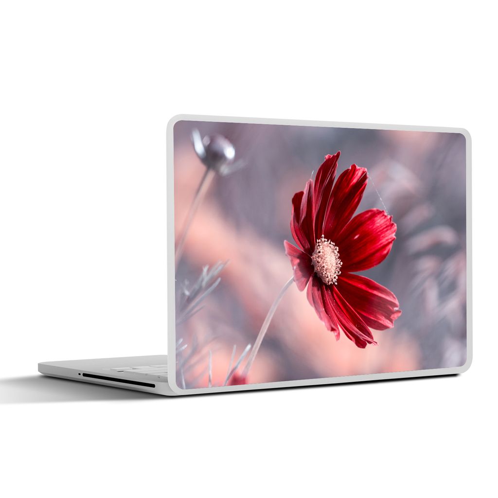 MuchoWow Laptop Aufkleber Sticker Cover Blumen - Rot - Natur - Pflanzen 31x22.5 cm - Laptop-Deko