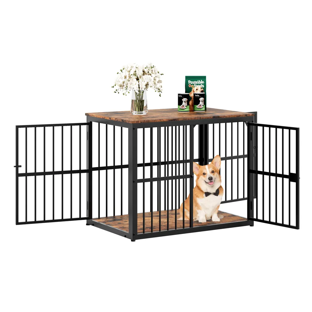 Meuble Cage Chien pour Salon - Solution de Couchage Décorative 84cm - 12