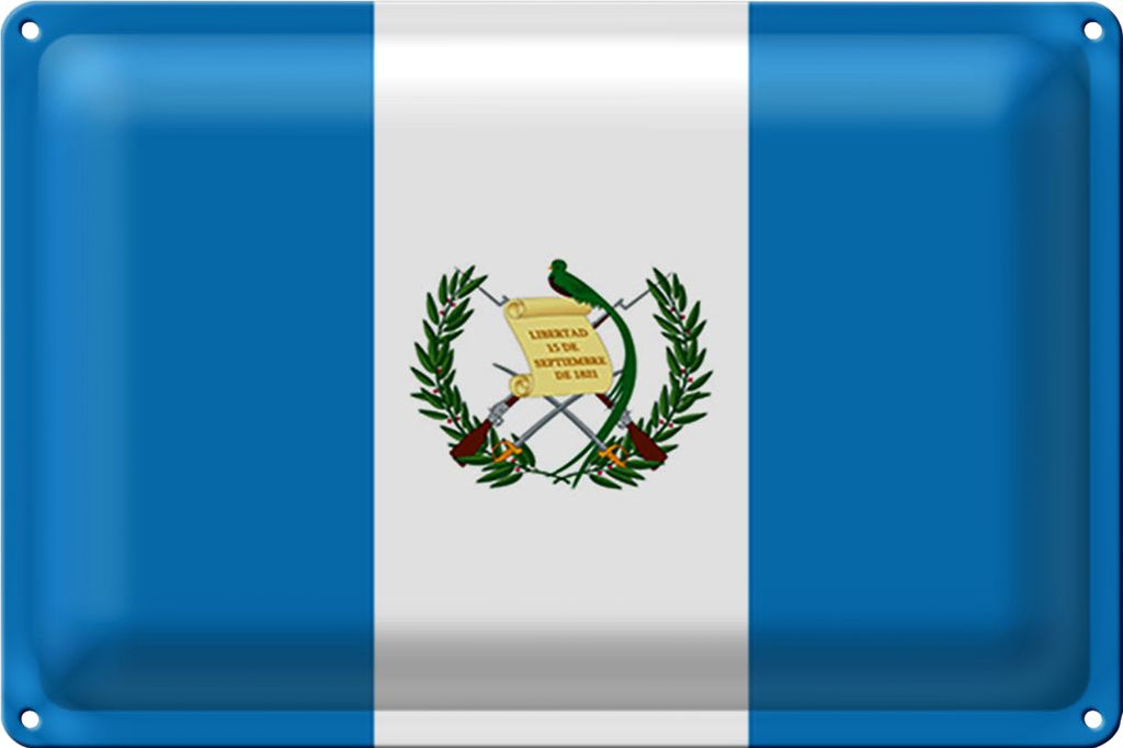 Blechschild Flagge Guatemala 40x30cm Flag of Guatemala
