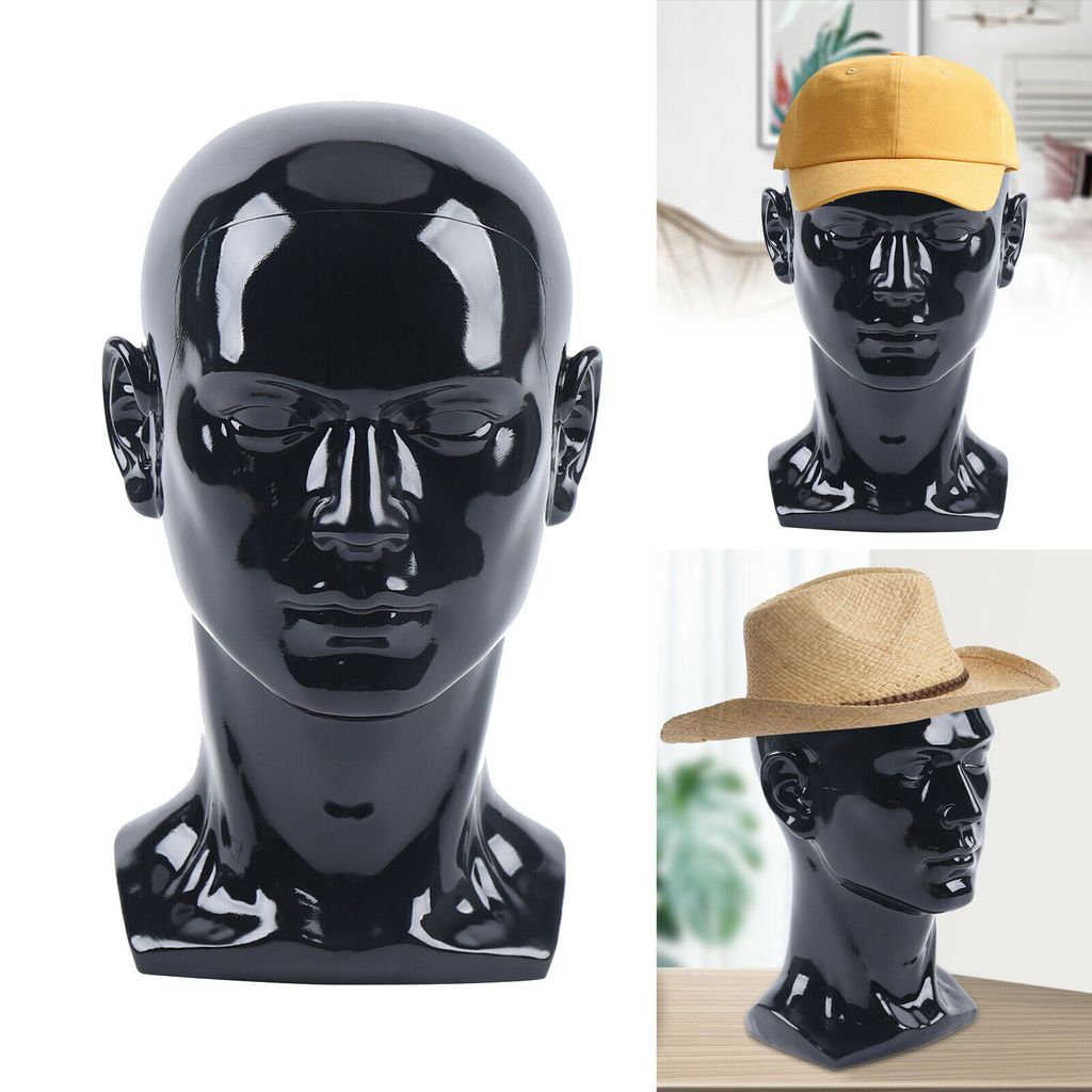 Schaufensterpuppenkopf Schaufensterpuppenkopf für Kopfhörer Hüte Schmuck Schwarz 