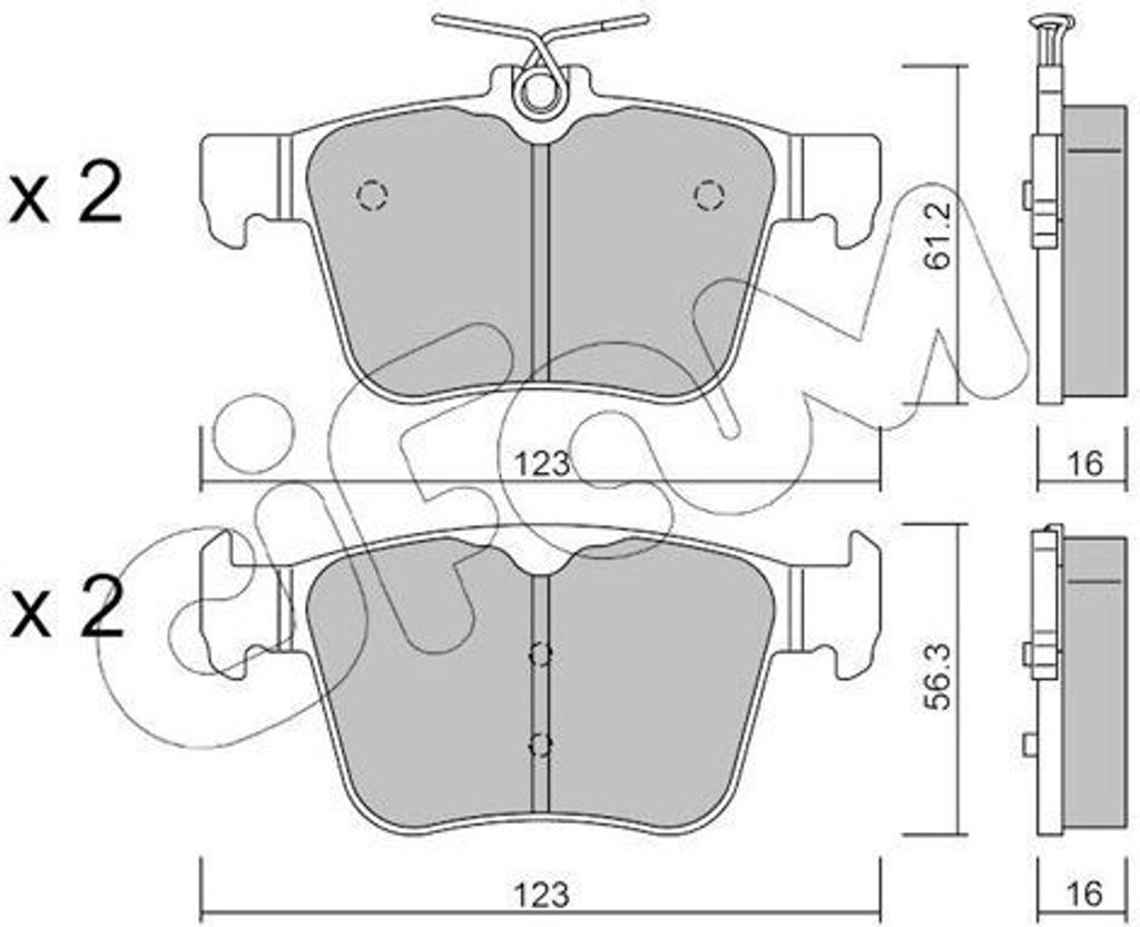 CIFAM Bremsbeläge Satz Hinten Bremsklötze für VW Golf VII Schrägheck (5G1, BQ1, BE1, BE2) 822-981-0