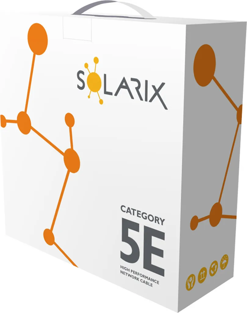 Câble FTP Cat5e blindé extérieur Solarix PE 100m étanche et robuste