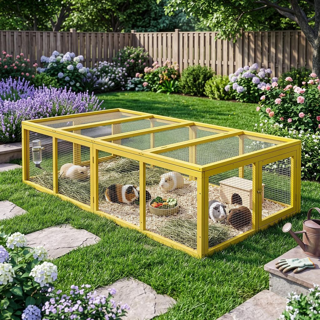 ALIGHTUP Hasenstall Kaninchenstall 190x90x48cm mit Produktbild 