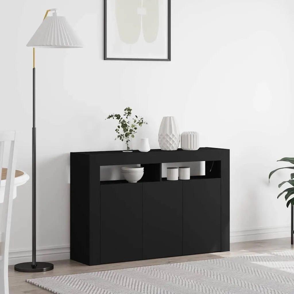 vidaXL Credenza nera 116 x 30 x 75 cm Materiale a base di legno
