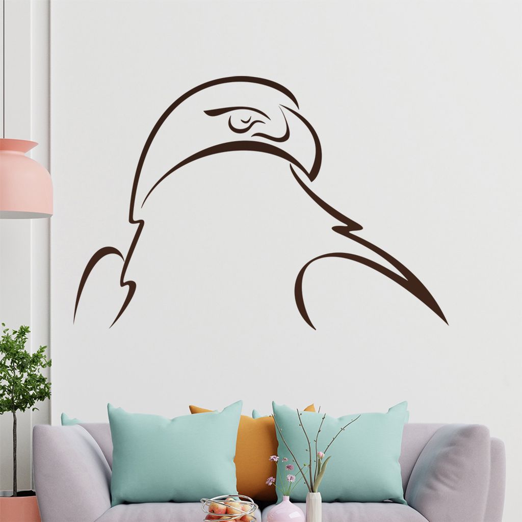 Adler Linien Wandtattoo in 6 Größen - Wandaufkleber Wall Sticker - Dekoration, Küche, Wohnzimmer, Schlafzimmer, Badezimmer