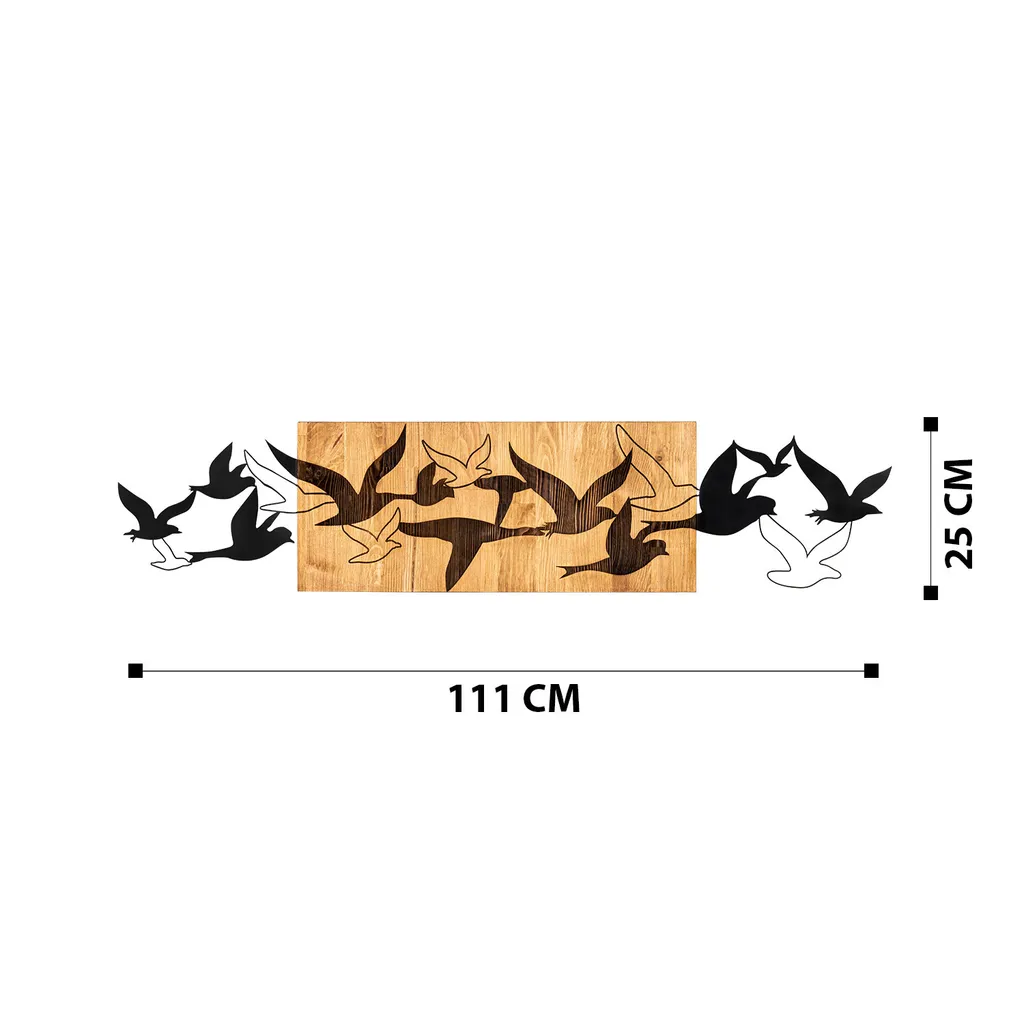 Decorazione da Parete Wallity Albatros Legno Nero 111x25 cm Luxury - 7