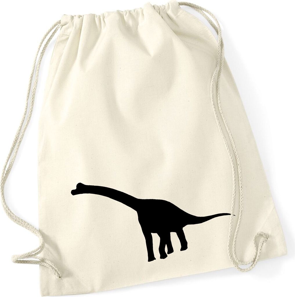 Huuraa Turnbeutel Brachiosaurus Dinosaurier 12 Liter Natural Baumwolle Rucksack Geschenkidee