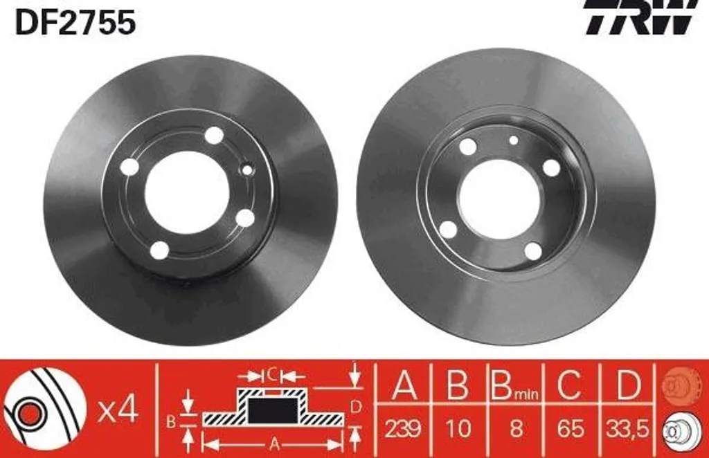 Supprimez les vibrations au freinage : Disque TRW DF2755 - Polo et Arosa